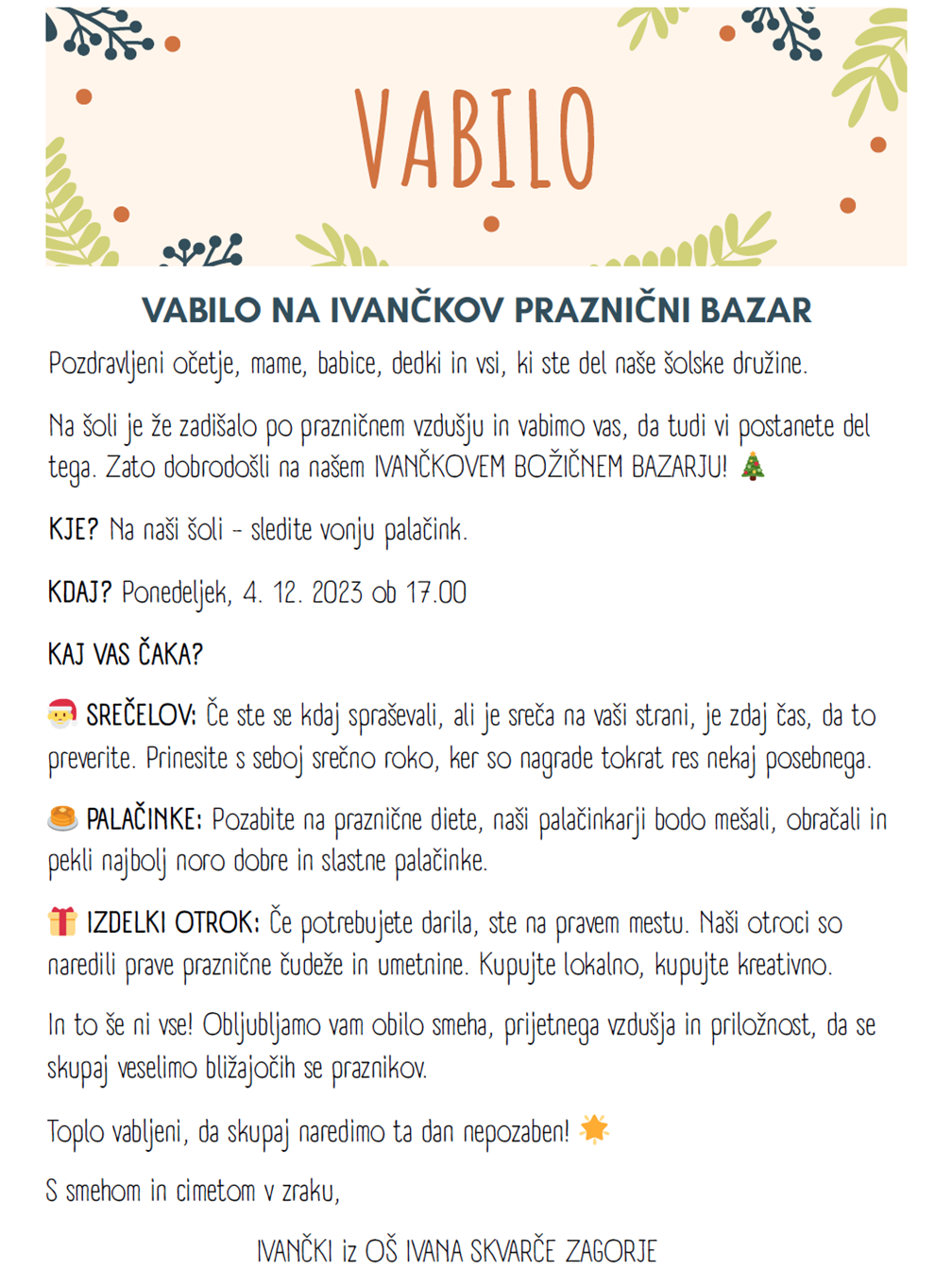 Ivančkov praznični bazar